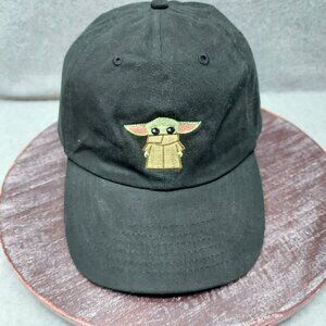 Baby Yoda Embroidered Black Adjustable Baseball Cap Disney Parks